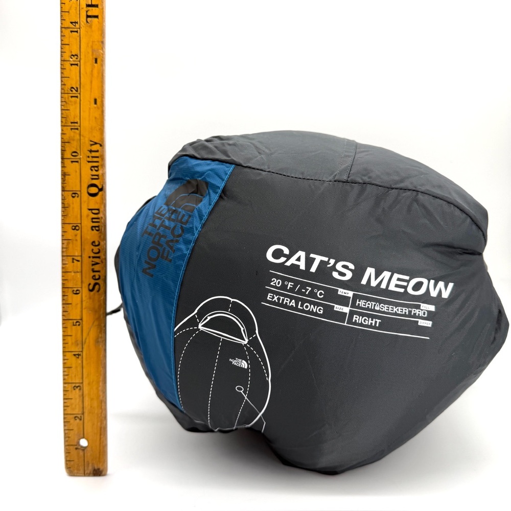 NWOT North Face Cats Meow 20f/ 7-c Backpacking sleeping Bag X Long R Hand zip - Picture 4 of 8
